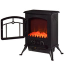 Camino Elettrico da Terra 42x28x55 cm 950/1850W Effetto Fiamma Nero 
