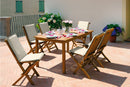 Tavolo Rettangolare da Giardino 150x90 cm in Legno Teak Vorghini Filicudi