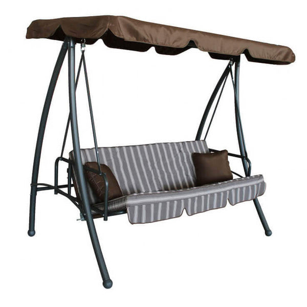 Balançoire Antigua avec coussins 208x116x168 h cm en acier brun online