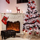 Camino Elettrico da Pavimento 102x120x33 cm Effetto Fiamma 1500W Florence Bianco