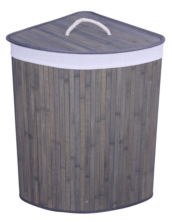 sconto Panier à Linge 37x37x60 cm Gris Collection Bambou
