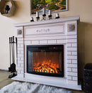 Camino Elettrico da Pavimento 100,5x115x33 cm Effetto Fiamma 1500W Orion & Zakinthos Bianco