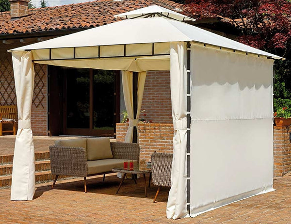 Tonnelle de jardin en fer 3X3m Vorghini Fer Ecru sconto