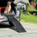 Rampa per Cani Pieghevole 158x43,5x2,5 cm in MDF e Alluminio Nero