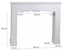 Cornice Camino in Legno 114x20x102cm Frame Bianca