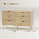 Cassettiera 6 Cassetti Stile Nordico 120x39,5x75 cm in Legno Rovere      