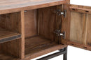 Porta Tv Yellowstone 145x40x60 cm in Legno di Acacia e Ferro Marrone e Nero