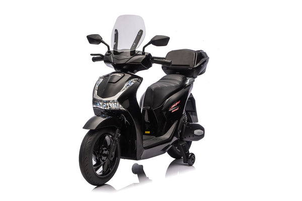 acquista Scooter Elettrico per Bambini Licenza Ufficiale Honda SH125 12V con Ruote EVA e Sedile Pelle Nero