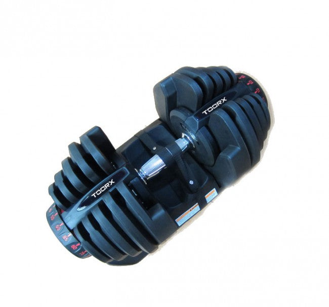 Manubrio a Carico Regolabile con Selezionatore 5 - 40 Kg in Acciaio Toorx