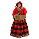 Set 4 Pupazzi Famiglia Natalizia 40x72x24 cm in Tessuto Rossi