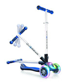 Monopattino 3 ruote a LED Telescopico e Ripiegabile Max 50Kg Globber Elite Blu