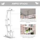 Set 2 Fioriere 5 Ripiani 53x33x154 cm in Metallo Bianco