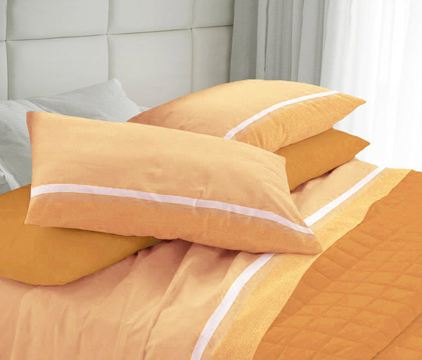 online Ensemble de draps et taies d'oreiller en coton Cober Belfast Orange différentes tailles