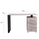 Scrivania con Cassettiera Tavolo Porta Pc Computer Acciaio Legno Ufficio Grigio