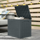 Baule da Giardino 56x41x50 cm con Maniglie Contenitore Porta Attrezzi Impermeabile in PP Grigio Scuro      