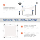 Tenda Vela da Giardino 4x6m in PE Crema 