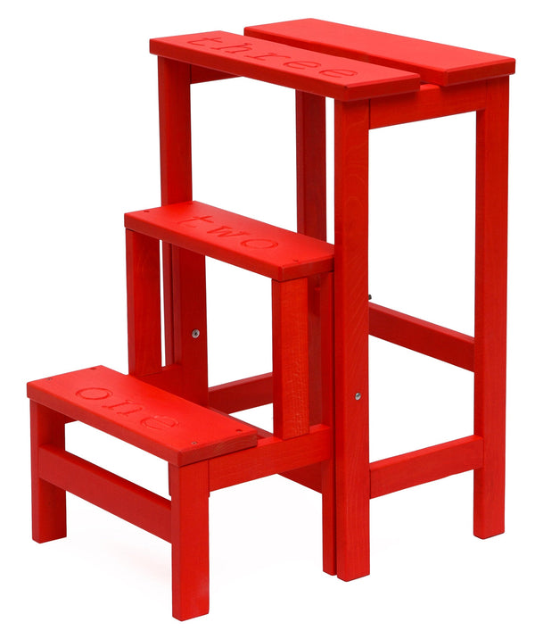 Tabouret échelle 60x40x46 cm en bois rouge prezzo