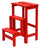 Tabouret échelle 60x40x46 cm en bois rouge