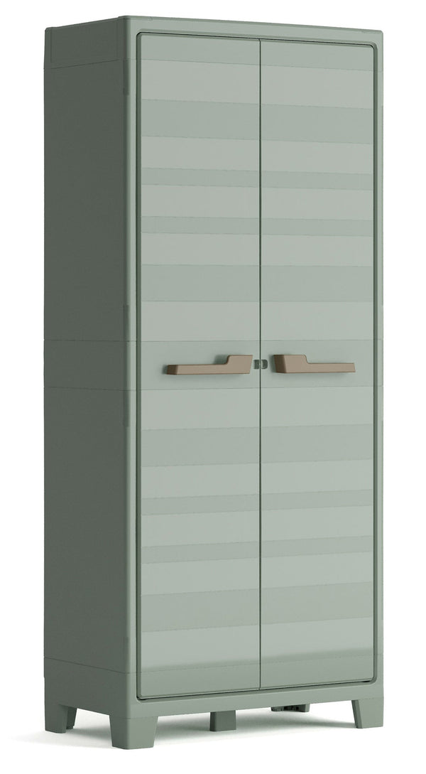 Armoire de jardin 4 étagères 80x44x182 cm Keter Planet Outdoor Tall Gris et Vert prezzo