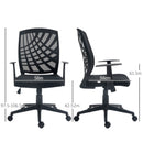 Sedia Poltrona Operativa da Ufficio 58x56x97,5-106,5 cm Funzione Dondolo e Tessuto a Rete Nero