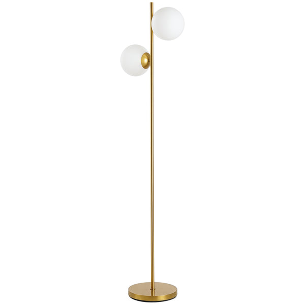 sconto Lampada da Terra Ø28x165 cm Paralumi a Sfera con Attacco E27 Struttura in Metallo Oro
