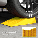 Set 2 Rampe di Carico Auto in Plastica 3 Tonnellate Antiscivolo Giallo      