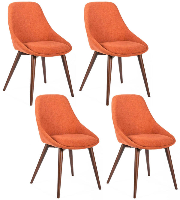 online Set 4 Sedie 58x49xH85 cm in Tessuto Astrid Ruggine