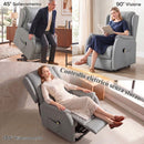 Poltrona Alzapersona Reclinabile 76x89x103 cm con Doppio Motore in Similpelle Grigio Chiaro      