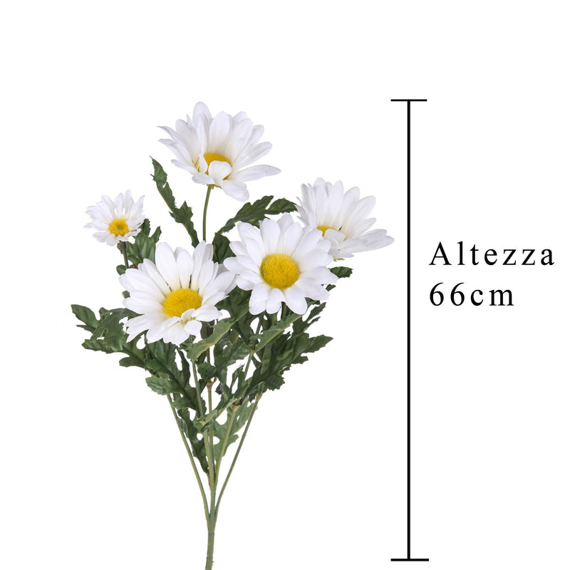 Set 6 Margherite Artificiali Altezza 66 cm