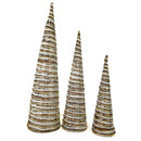 Set 3 Mini Albero di Natale a cono con Led naturale 