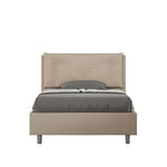 Letto 1 Piazza E Mezzo Imbottito in Similpelle Appia Large Tortora Varie Misure