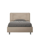 Letto 1 Piazza E Mezzo Imbottito in Similpelle Appia Large Tortora Varie Misure