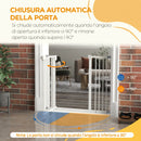 Cancellino per Cani Regolabile 74-100x77 cm con Chiusura Automatica in Acciaio e Plastica Nero      