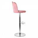 Set 2 Sgabelli 38x38x60/80 cm in Velluto Base Cromata Cipria