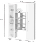 Parete Attrezzata Soggiorno 140x30x180 cm Maruska n°16 Bianco Lucido