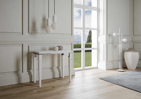 Console Extensible 90x45-90x80 cm en Mélamine Blanc sconto