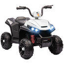 Quad Elettrico per Bambini 12V con 2 Motori Sospensioni Fari LED MP3 Bianco      