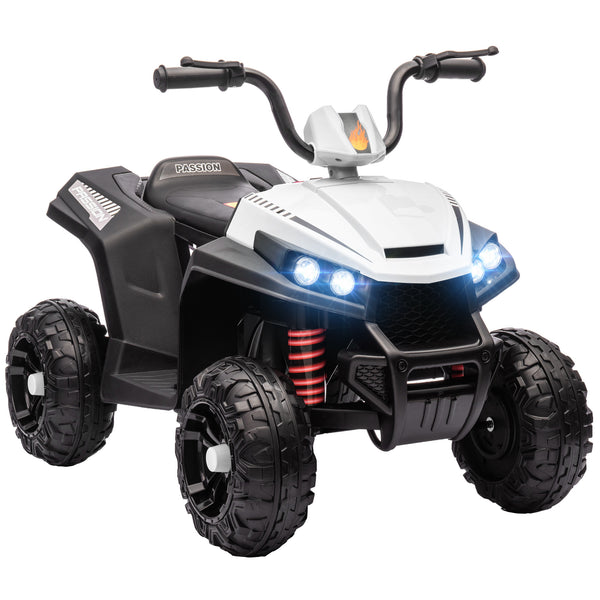 prezzo Quad Elettrico per Bambini 12V con 2 Motori Sospensioni Fari LED MP3 Bianco