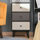 Cassettiera 5 Cassetti 39,5x39,5x110 cm in MDF Nera e Grigia