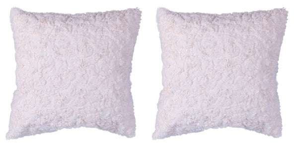 Lot de 2 coussins décoratifs 43x43x6 cm en Polyester VdE Tivoli 1996 Furry Blanc online
