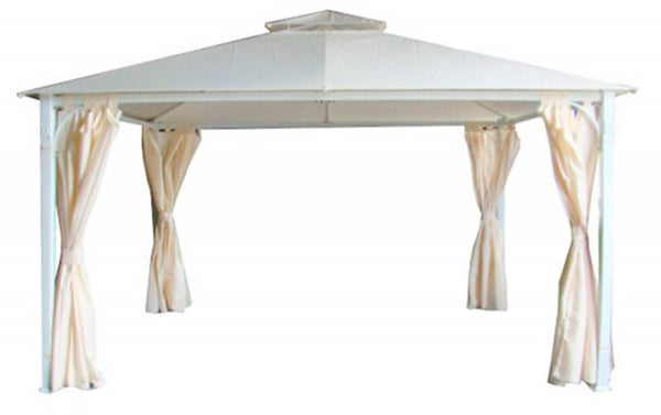 online Gazebo de jardin en acier tissu polyester blanc différentes tailles