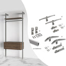 Kit Supporti per Mensole e Appendiabiti in Legno e Alluminio Emuca Zero Grigio Pietra