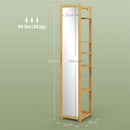 Mobile a Colonna con Specchio 6 Ripiani in Bambù 35x35x168 cm Colore Legno 