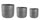Lot de 3 vases pyramides anthracite