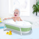 Vaschetta Bagnetto per Neonati Pieghevole Bianco e Verde 89x53.5x38 cm 