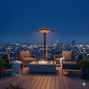 Stufa Elettrica Fungo Riscaldante Infrarossi Saturno Esterno-Interno Regolabile Nero