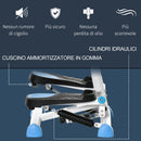 Stepper con Manubrio Monitor LCD 55x44x108A cm Bianco e Blu  