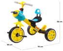 Triciclo per Bambini in Metallo Kidfun Tricygò Giallo