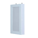 Armadio Portagioie con Specchiera da Parete in Legno Bianco 31x56x8.5 cm 