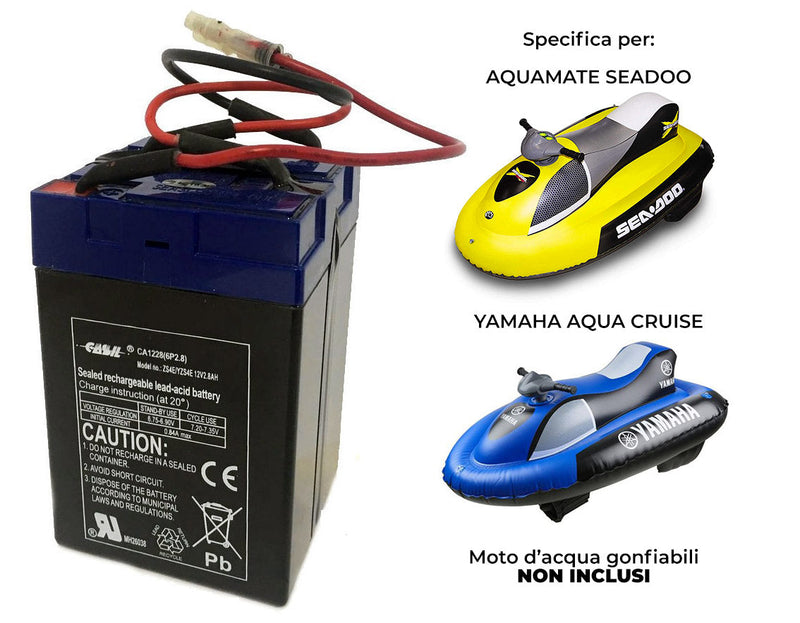 Batteria Ricaricabile 12V 2,8Ah per Moto d'Acqua Gonfiabile Aqua Cruise / Wave Maker